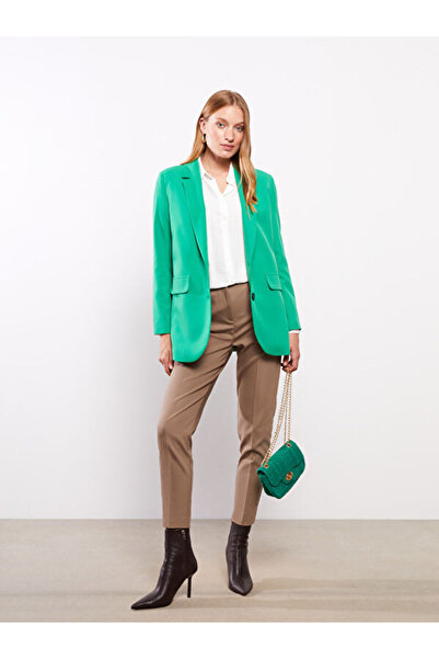 LC Waikiki Front Button Closure Straight Long Sleeve Women's Blazer Jacket