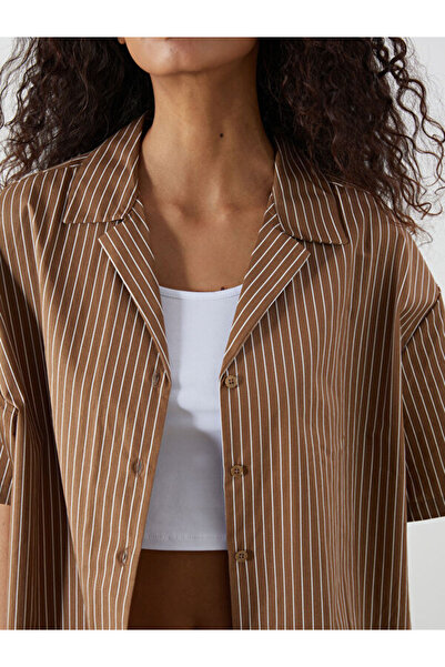 LC Waikiki Ριγέ Oversize Γυναικείο Πουκάμισο