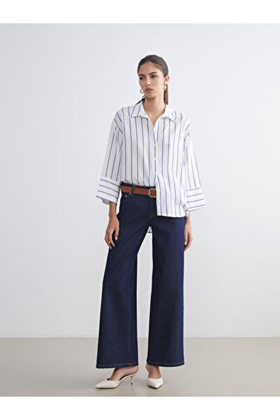 LC Waikiki Cămașă oversize cu dungi pentru femei