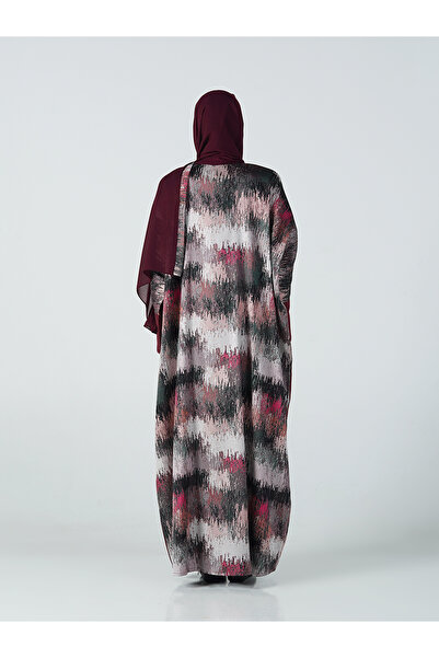 AYA MW1305 - Butterfly cut abaya, jacquard fabric with crepe