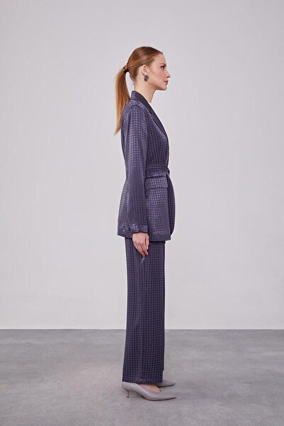 Levidor Anthracite Houndstooth Pattern Jacquard Jacket Set