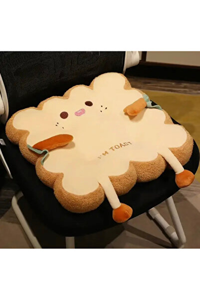 elamindunyasi Toast Character Soft Sitting and Back Pillow, 40 X 40