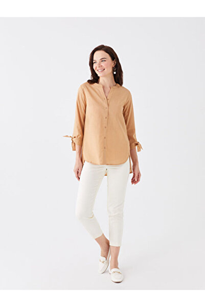 LC Waikiki Leak Collar Plain Poplin Women's Shirt