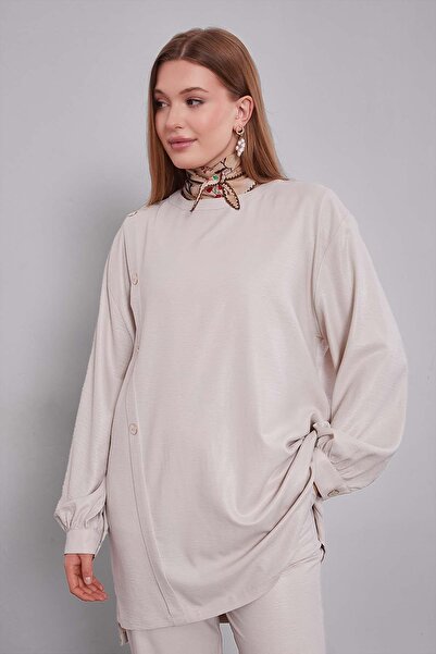 Levidor Διπλό σετ με λεπτομέρεια με κουμπιά με λαιμόκοψη από πέτρα