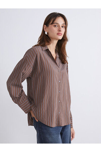 LC Waikiki Çizgili Oversize Kadın Gömlek