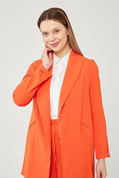 Levidor Σετ μπουφάν και τοπ με πορτοκαλί γιακά σάλι