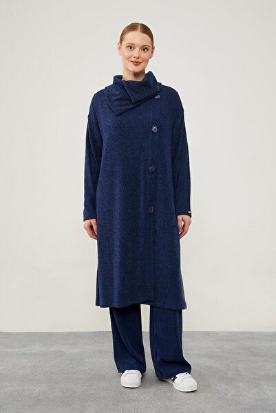 Levidor Indigo Tunic and Trousers Set - Button Detailed