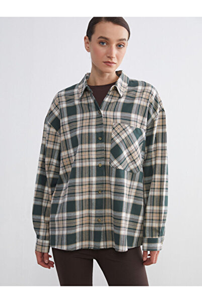 LC Waikiki Plaid Oversize Women's Shirt
