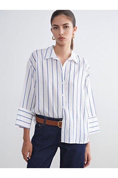 LC Waikiki Cămașă oversize cu dungi pentru femei