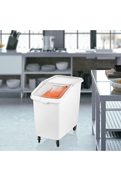 GastroPlast Tekerlekli Gıda Saklama Arabası – Şeffaf Kapaklı Un ve Bakliyat K...