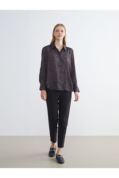 LC Waikiki Leopard Patterned Oversize Satin Women's Shirt