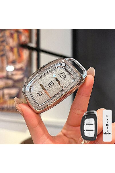 Alazpay Husă pentru chei din TPU pentru Hyundai Bayon Tucson Elantra Accent I...