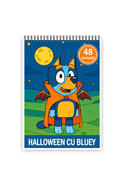 Legendary Gifts Coloring book, 48 Halloween illustrations with Bluey, 102 pages
