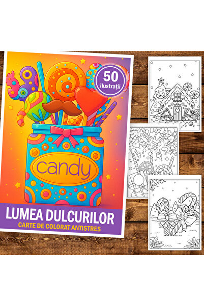 Legendary Gifts Coloring book, 50 illustrations World of Sweets, 106 pages