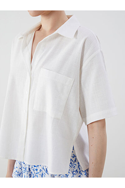 LC Waikiki Textured Linen Look Women's Shirt