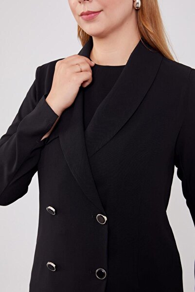 Levidor Μαύρο κοστούμι μπλέιζερ με διπλό στήθος