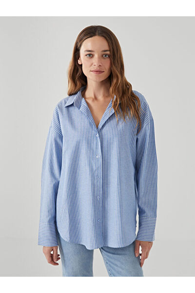 LC Waikiki Striped Poplin Women's Shirt