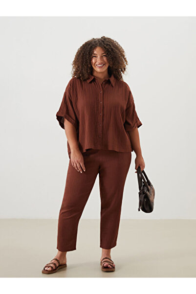 LC Waikiki Γυναικείο πουκάμισο Oversize με υφή