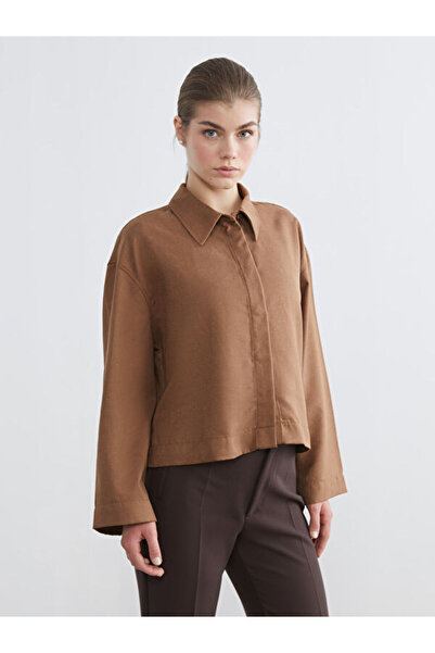 LC Waikiki Oversized Women's Suede Look Shirt