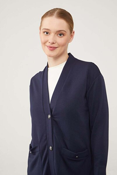 Levidor Laci-Laci Ribbed Button Detailed Cardigan Suit