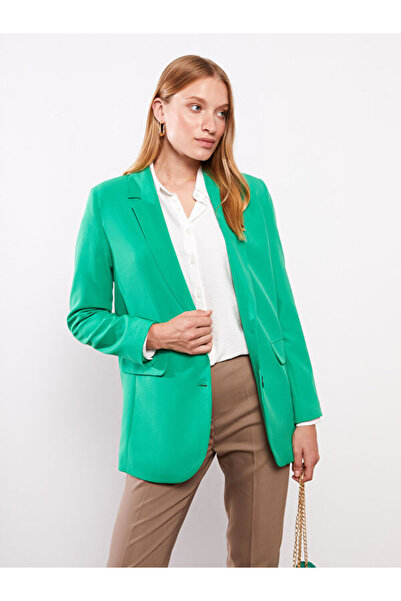 LC Waikiki Front Button Closure Straight Long Sleeve Women's Blazer Jacket