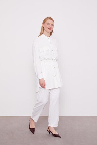 Levidor Ecru Drawstring Pants Sports Suit