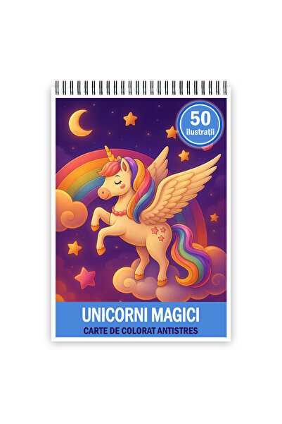 Legendary Gifts Coloring book, 50 Magical Unicorns illustrations, 106 pages, A5