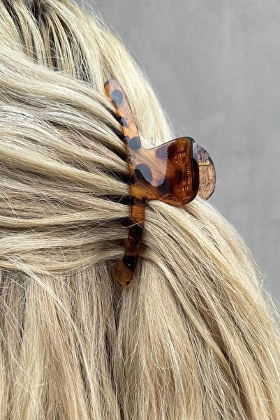 Stone Family Leopard Patterned Brown Hair Clip – Stylish and Durable Design