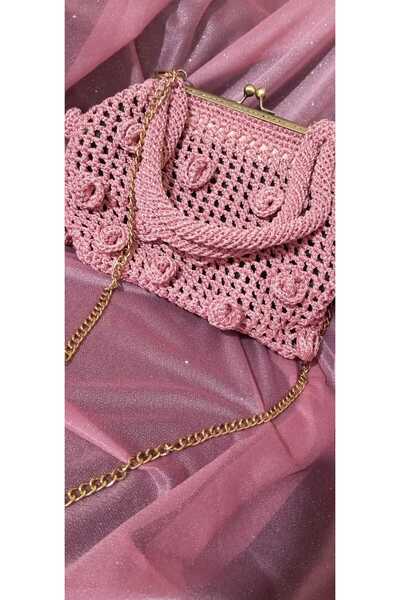 Gökçenin Yeri Gökçe'nin Yeri Gül Desenli Burslu iç cepli Çanta