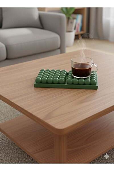 Home Green Bubble Coaster and Base Plate Set of 3 |   Modern Decorative Table...