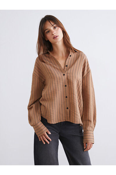 LC Waikiki Striped Poplin Women's Shirt