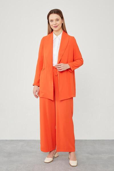 Levidor Σετ μπουφάν και τοπ με πορτοκαλί γιακά σάλι