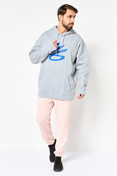 Under Armour x Curry Men Loose Fit Long Sleeve Outdoor Hoodie, Heather Grey