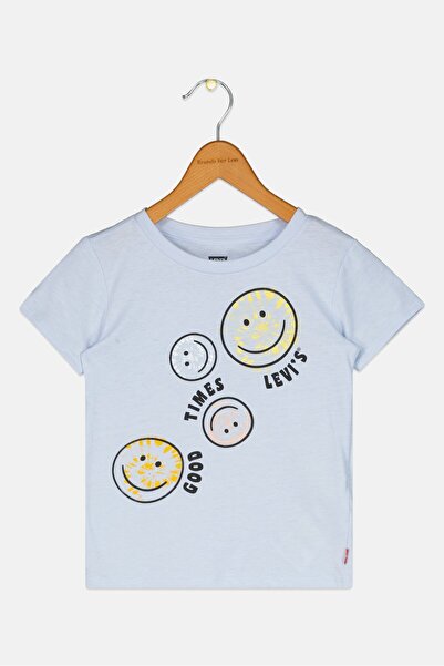 Levi's Toddlers Girl Crew Neck Short Sleeve Graphic Print Top, Lavender