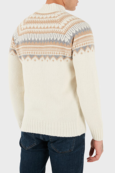 GRAN SASSO Patterned Wool Blend Regular Fit Turtleneck Sweater Men's Sweater 13186 24017 005