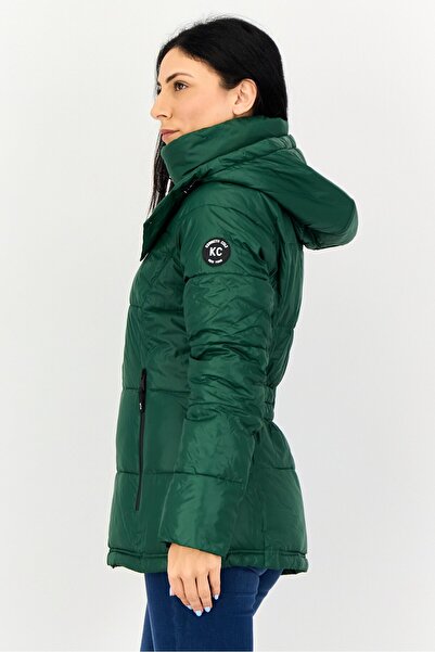 Kenneth Cole Women Long Sleeve Quilted Puffer Jacket, Green