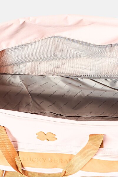 LUCKY BRAND Brand Logo Rolling Duffle Bag, Pastel Pink