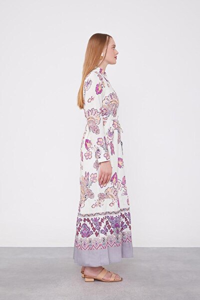 Levidor Φόρεμα με μπεζ πουκάμισο με λεπτομέρεια με κορδόνι στη μέση