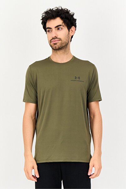 Under Armour Men Loose Fit Short Sleeve Running T-Shirt, Dark Olive