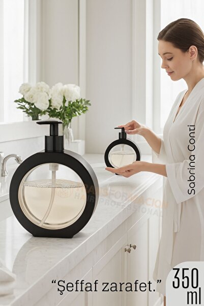Transformacion Dozator za tečni sapun – crna boja, 350 ml, moderan dizajn 722351