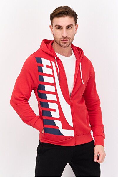 Puma Men Sportswear Fit Brand Logo Training Hoodies, Red