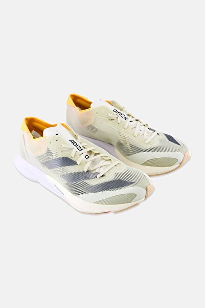 adidas Women Adizero Adios 8 Lace Up Running Shoes, Ivory