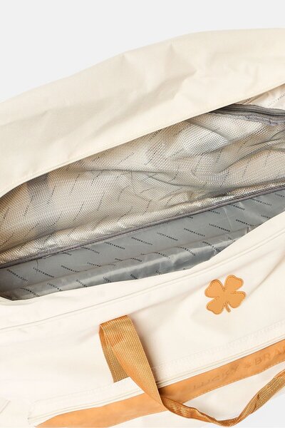 LUCKY BRAND Brand Logo Wheeled Duffle Bag, Pale Khaki