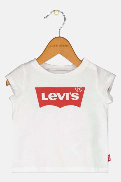 Levi's Toddlers Girl Short Sleeves Brand Logo Tops, White
