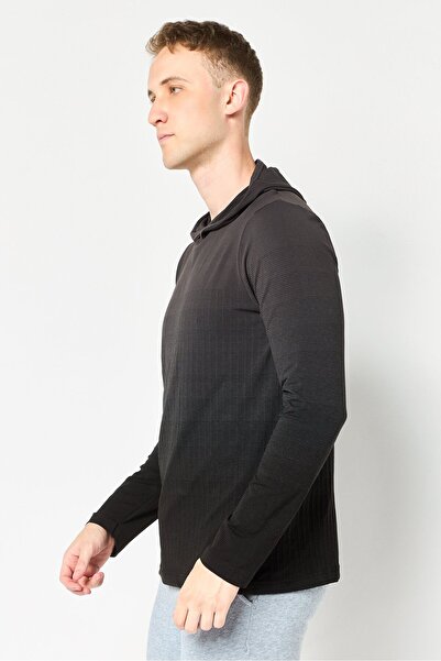 Under Armour Men Fitted Hooded Long Sleeve Training Top, Dark Grey