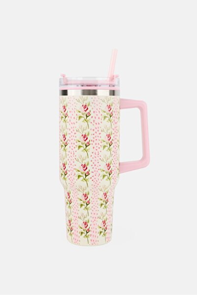Orly Maison Floral Stainless Tumbler With Handle, Multicolor
