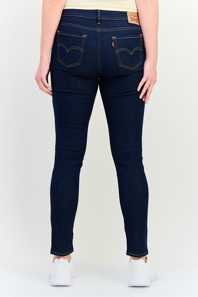 Levi's Women Skinny Fit Plain Stretchable 711 Jeans, Dark Blue