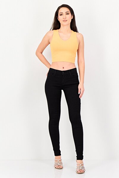 Levi's Women Super Skinny Fit Plain Stretchable Jeans, Black