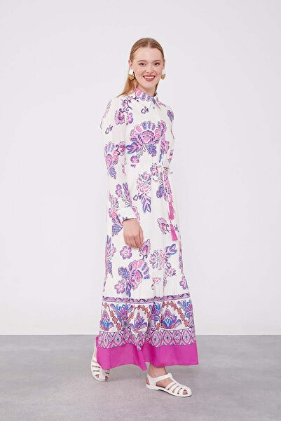 Levidor Φούξια φόρεμα με λεπτομέρεια με κορδόνι στη μέση