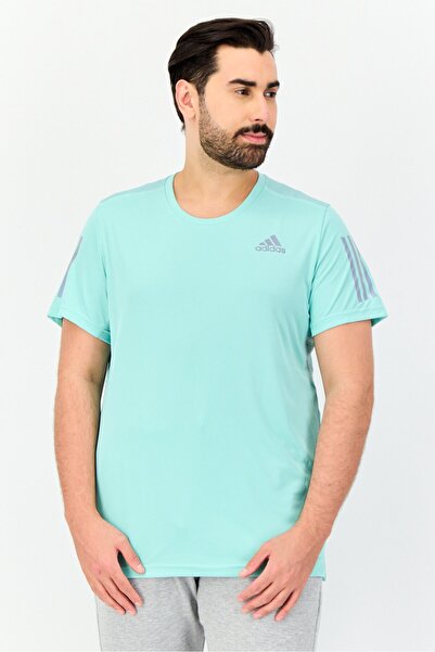 adidas Men Sportswear Fit Short Sleeve Outdoor T-shirt, Aqua Blue
